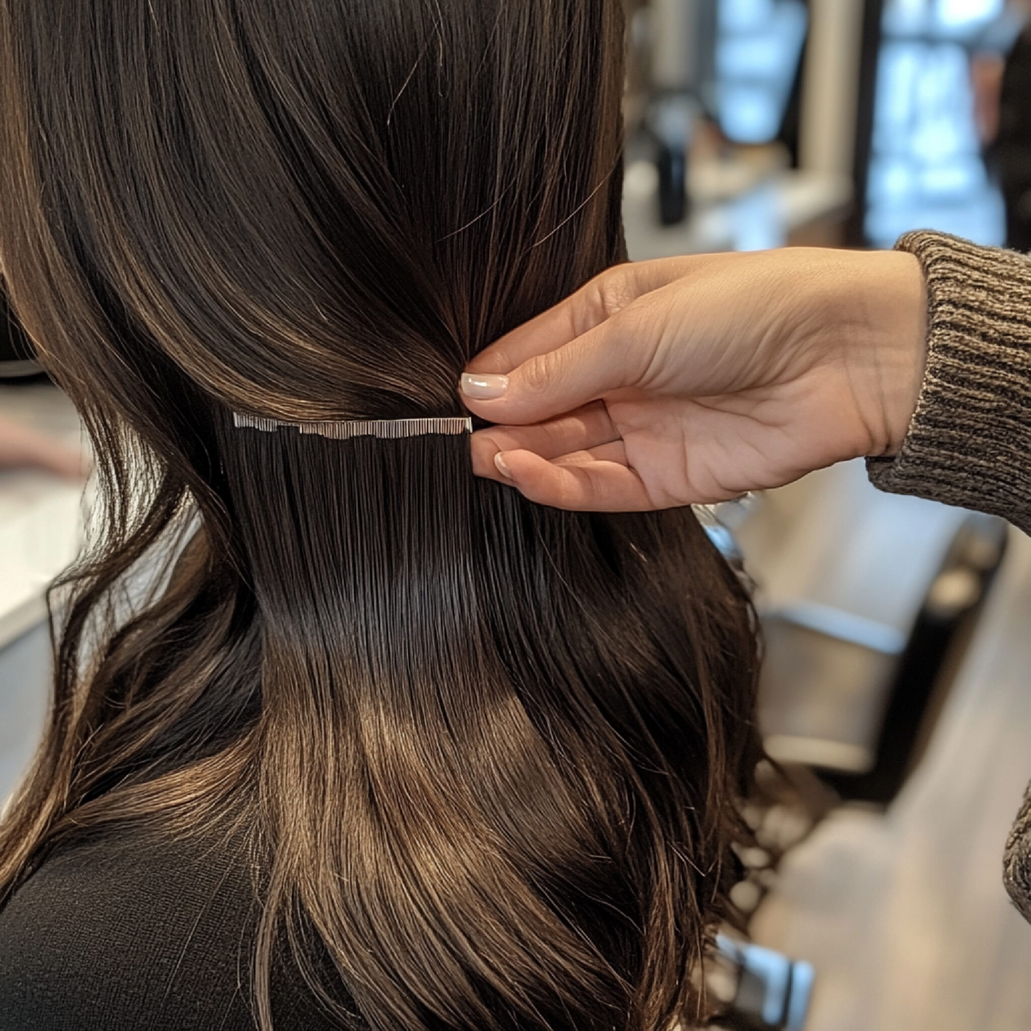 stylist-demonstrating-application-microlink-hair-extensions