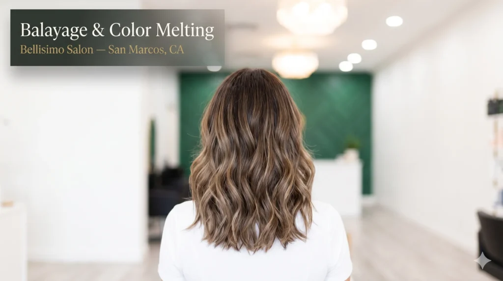 hair color services in San Marcos- balayage-color-melting-professional-hair-color